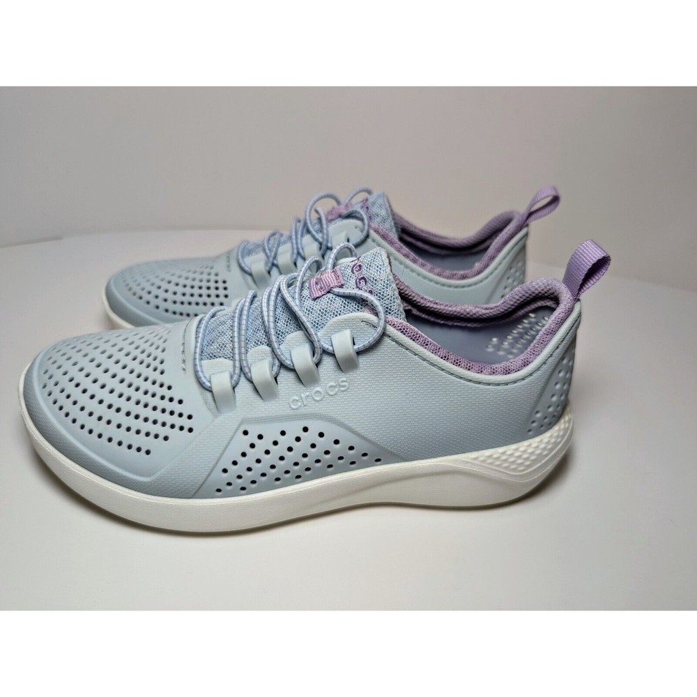 Crocs LiteRide‎ Pacer Shoes 206011 Blue & Purple Youth Girls Boys Size J 4 J4